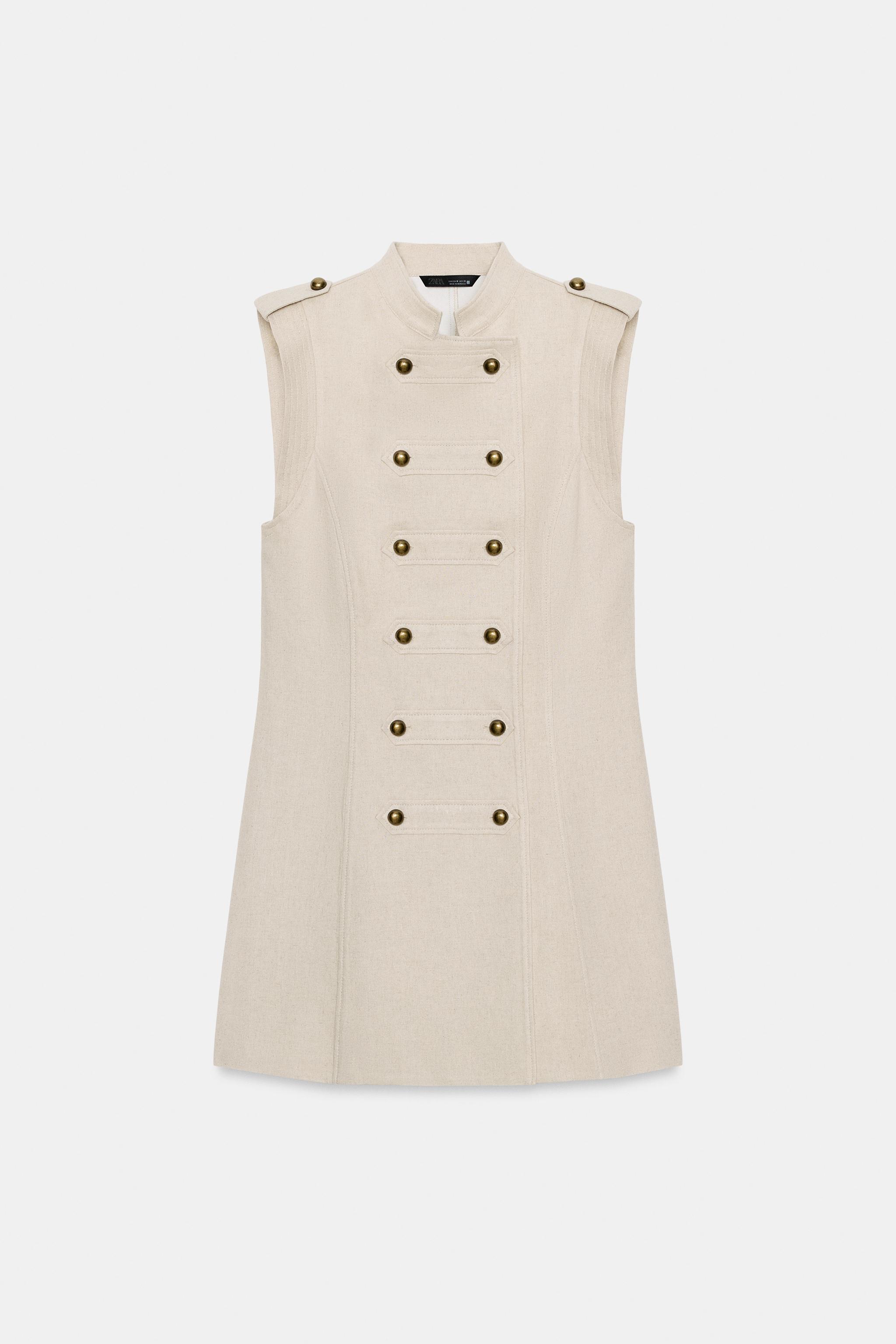 LINEN MINI FIREMAN CLASP DRESS